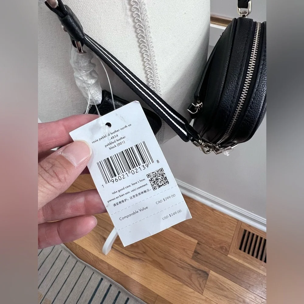 NWT Kate Spade Rosie North South Crossbody in Black Pebbled Leather - Picture 7 of 11